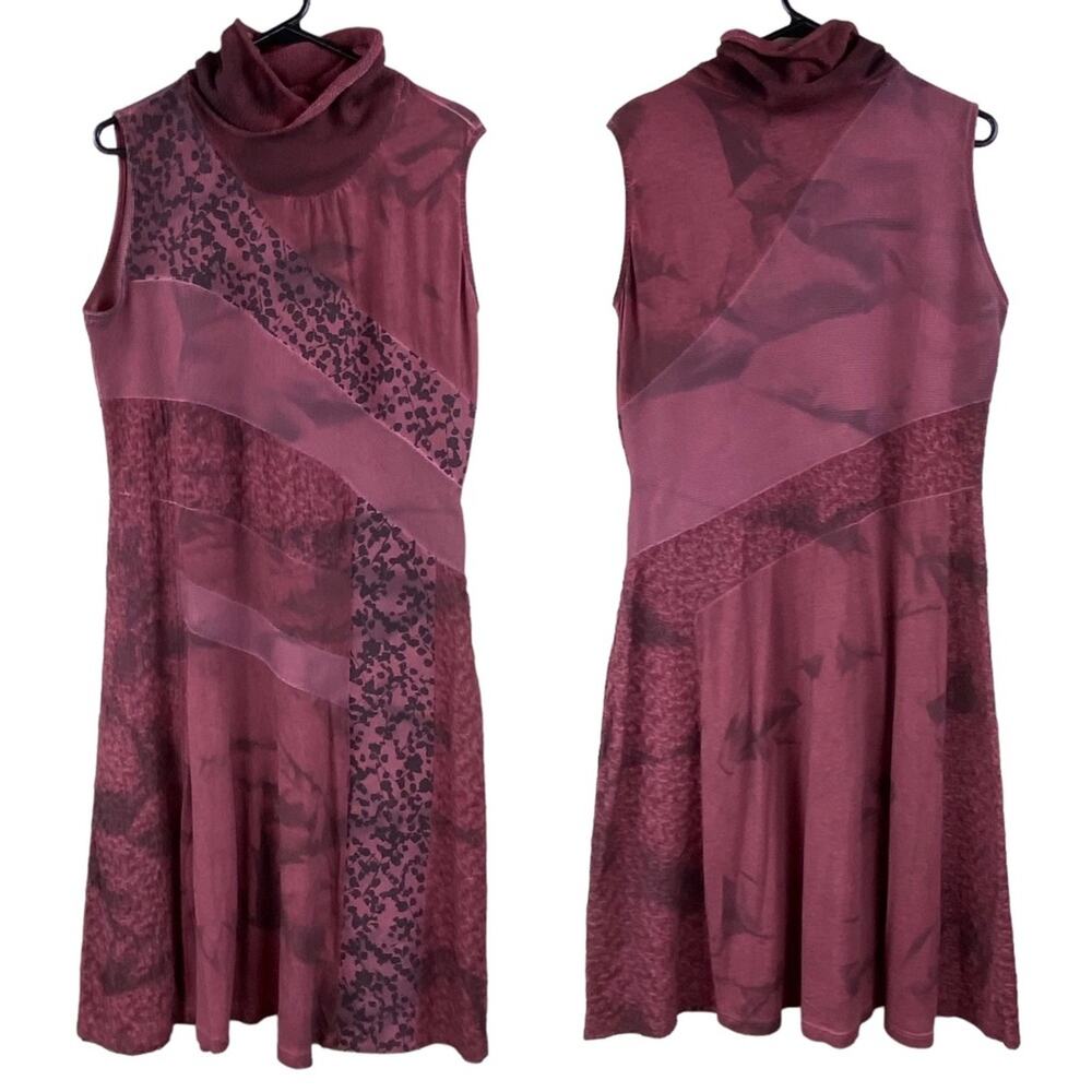 Angels Never Die Womens Boho Mixed Print Sleeveless Midi Dress Size L NWOT